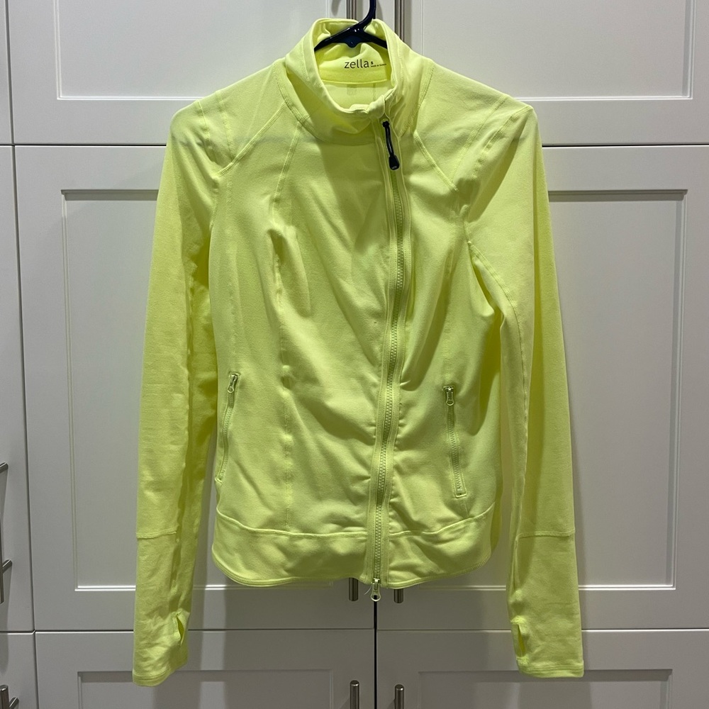ZELLA NEON YELLOW WORKOUT ZIP UP JACKET